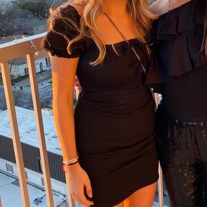 astr the label puff sleeve mini dress